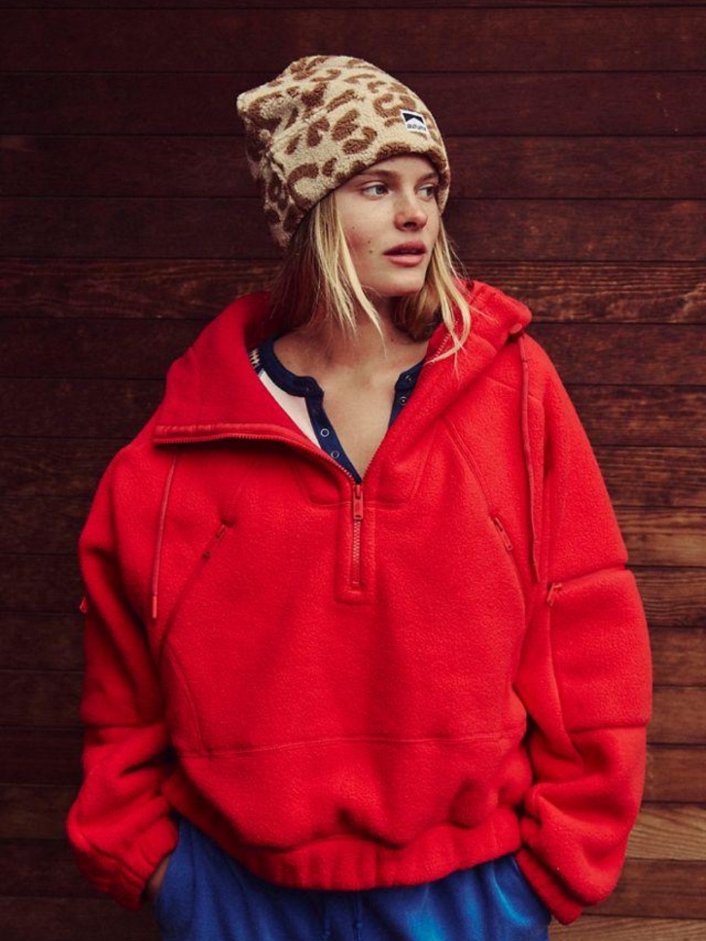 FP Movement Wild And Free Fleece Pullover - Red - Size Small - NWT